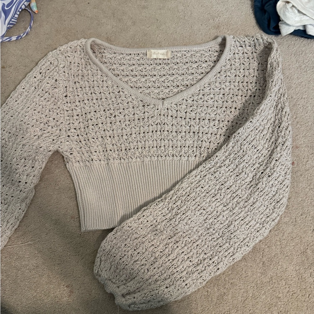 Altar'd State Light Gray Knit Sweater